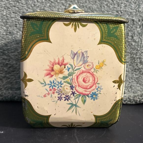 Candy Tin Container Made in Western Germany Vintage Floral - Picture 2 of 11